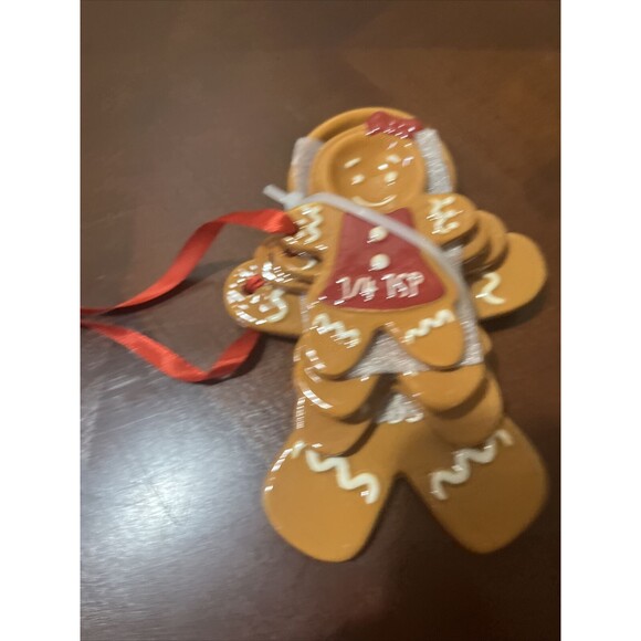 Holiday Time Gingerbread Family Ceramic Measuring Spoon Set 4pc Christmas Time - Picture 2 of 4